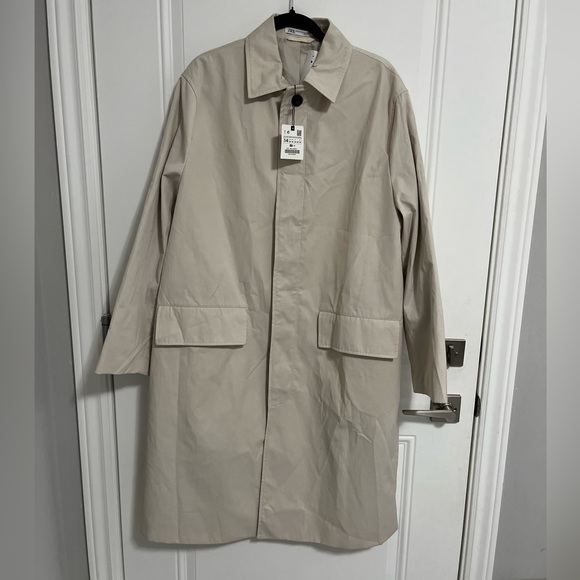 NWT - Zara Men’s Water Repellent Trench Coat - Size S/M - Picture 1 of 9